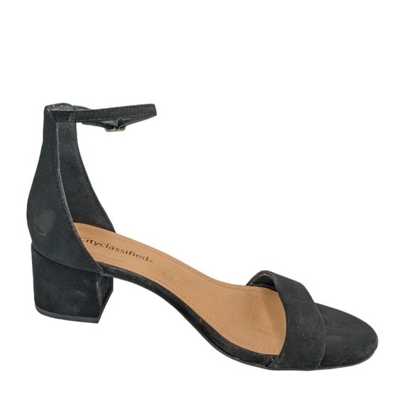Women's City Classified Open Toe Block Heel Sandal Sz. 8 Black Ankle Strap EUC - Picture 10 of 12